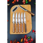 Swencraft Steak Et Mutfak Meyve Sebze Bıçak Seti ve Sunum Salata Kesme Tahtası 7' Li Çeyiz Seti