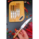 Swencraft Steak Et Mutfak Meyve Sebze Bıçak Seti ve Sunum Salata Kesme Tahtası 7' Li Çeyiz Seti - Görsel 2