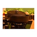 Taşev T1810 Caste Sığ döküm Tencere Mat Siyah 24 cm - Görsel 2