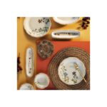 Fecra Doğa 14 Parça 6 Kişilik Beyaz Porselen Kahvaltı Seti Doğal Temalı Şık Tasarım