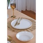 Glore Krem Altın Yaldızlı 27 Parça 6 Kişilik Seramik Yemek Takımı - Görsel 3