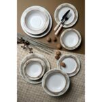 Tabak Evi Hare Yemek Takımı 6 Kişilik 24 Parça Çok Renkli Dayanıklı Stoneware