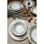 Tabak Evi Hare Yemek Takımı 6 Kişilik 24 Parça Çok Renkli Dayanıklı Stoneware - Görsel 2