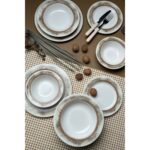 Tabak Evi Hare Yemek Takımı 6 Kişilik 24 Parça Çok Renkli Dayanıklı Stoneware - Görsel 5