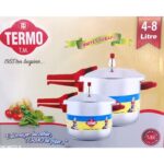 Termo 4 - 8  Litre 2li Düdüklü Tencere (2 DÜDÜKLÜ TENCEREYE UYUMLU TEK KAPAKLI) Alüminyum Pres Baskı - Görsel 2
