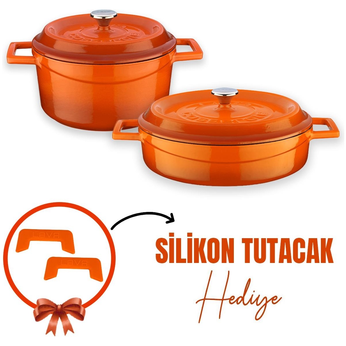 110000663095303.jpg Lava Döküm 2x Trendy Serisi 5 Parça Tencere Seti - Görsel 1