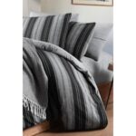 My Story Lastikli Çarşaflı Çift Kişilik Nevresim Takımı Çizgili Siyah