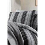 My Story Lastikli Çarşaflı Çift Kişilik Nevresim Takımı Çizgili Siyah - Görsel 4