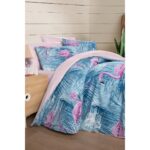 My Story Lastikli Çarşaflı Çift Kişilik Nevresim Takımı Flamingo