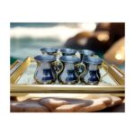 Yıldız Çelik Lüks Krom Çekiç Dövme 6'lı Büyük Maşrafa & Bardak - Görsel 2