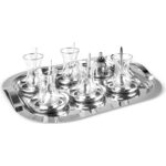 Karaca Timeless Platin Çelik Tepsili 40 Parça 12 Kişilik Çeyiz Çay Seti - Görsel 2