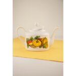 Bursa Porselen Dekor Sarı Kabak Porselen Demlik