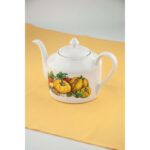 Bursa Porselen Dekor Sarı Kabak Porselen Demlik - Görsel 2