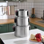 Karaca Yenka Indüksiyon Tabanlı 6 Parça Katlanabilir Kulplu Çelik Tencere Seti - Görsel 2