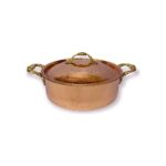 Efemir Dövme Bakır Düz Tencere 21 cm