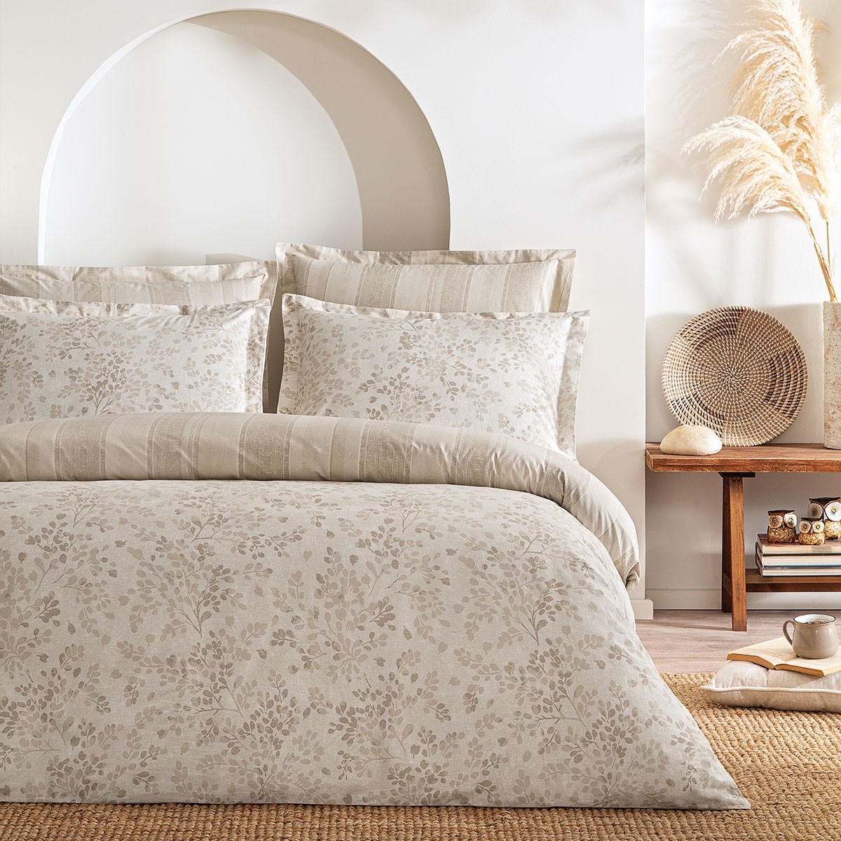 110000676572205.jpg Puffy Floyd Çift Kişilik Ranforce Nevresim Takımı - Bej - Görsel 1