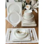 Rossev Yemek Takımı Modern Kare 24 Parça 6 Kişilik