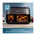 Philips NA350/00 3000 Serisi Airfryer Çift Hazneli, Rapid Air Plus Teknolojisi, 8 Ayarlı Dijital Ekran, HomeID Uygulaması, - Görsel 2
