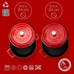 Lava Döküm Yuvarlak Derin ve Sığ 5 Parça Tencere Seti - Görsel 3