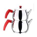 Ems Çelik Küre Paslanmaz Çelik Çaydanlık Kendinden Süzgeçli Küçük Boy Beyaz - Görsel 2