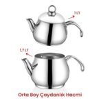 Kahramanlar 2 - 2,99 L Alize Ortaboy Indüksiyon Tabanlı Çaydanlık Takımı Altın Çelik - Görsel 2