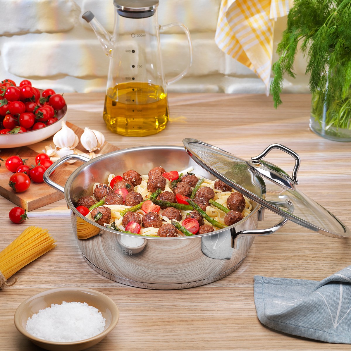 110000686805020.jpg Schafer Held Çelik Basık Tencere 24 cm - Görsel 1