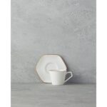 English Home Marlin Bone Porselen 12 Parça 6 Kişilik Kahve Fincan Takımı 80 ml Gold - Görsel 2