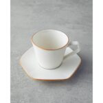 English Home Marlin Bone Porselen 12 Parça 6 Kişilik Kahve Fincan Takımı 80 ml Gold - Görsel 3