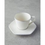 English Home Marlin Bone Porselen 12 Parça 6 Kişilik Kahve Fincan Takımı 80 ml Silver - Görsel 3