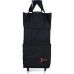 Ent Çanta MİNE Model Sessiz tekerlekli , Çok Fonksiyonlu,  Katlanabilir Teleskobik Kollu Seyahat ve Alışveriş Çantası- Siyah