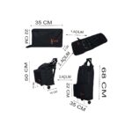 Ent Çanta MİNE Model Sessiz tekerlekli , Çok Fonksiyonlu,  Katlanabilir Teleskobik Kollu Seyahat ve Alışveriş Çantası- Siyah - Görsel 5