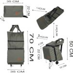 Ent Çanta MİNE Model Sessiz tekerlekli , Çok Fonksiyonlu,  Katlanabilir Teleskobik Kollu Seyahat ve Alışveriş Çantası-Yeşil - Görsel 5