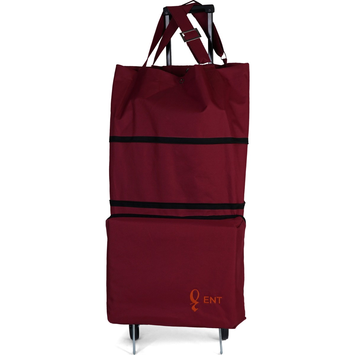 110000688564874.jpg Ent Çanta MİNE Model Sessiz tekerlekli , Çok Fonksiyonlu, Katlanabilir Teleskobik Kollu Seyahat ve Alışveriş Çantası-Bordo - Görsel 1