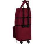 Ent Çanta MİNE Model Sessiz tekerlekli , Çok Fonksiyonlu,  Katlanabilir Teleskobik Kollu Seyahat ve Alışveriş Çantası-Bordo - Görsel 2