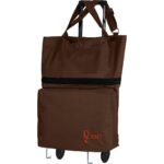 Ent Çanta MİNE Model Sessiz tekerlekli , Çok Fonksiyonlu,  Katlanabilir Teleskobik Kollu Seyahat ve Alışveriş Çantası-Kahve - Görsel 3