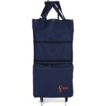 Ent Çanta MİNE Model Sessiz tekerlekli , Çok Fonksiyonlu,  Katlanabilir Teleskobik Kollu Seyahat ve Alışveriş Çantası-Lacivert - Görsel 4