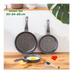 Oms 3737 Döküm Granit 3 Parça Tava Seti (20-24-28 Cm)