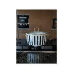 Le Murano Leydi Emaye Tencere Siyah Beyaz 22 cm