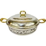 Efemir Kalaylı Işlemeli Bakır Karnıyarık Tencere No:3