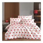Lief Home Ranforce Kumaşından Kalpli Çift Kişilik Nevresim Seti | 200X220