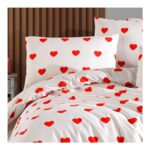 Lief Home Ranforce Kumaşından Kalpli Çift Kişilik Nevresim Seti | 200X220 - Görsel 2