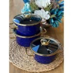 Rossev Blue Emaye 6 Parça Mutfak Seti