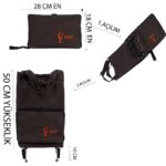 Ent Çanta Çiğdem Model Su Geçirmez, Ağır Yüklerde Yardımcı, 2 Tekerli ve Katlanabilir Alışveriş ve Seyahat Çantası 600 Denye-Kahve - Görsel 3