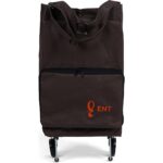 Ent Çanta Çiğdem Model Su Geçirmez, Ağır Yüklerde Yardımcı, 2 Tekerli ve Katlanabilir Alışveriş ve Seyahat Çantası 600 Denye-Kahve - Görsel 4