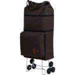 Ent Çanta MİLA Model Sessiz 6 Teker, Merdiven Çıkabilen, Katlanabilir Alışveriş ve Seyahat Çantası- Kahverengi