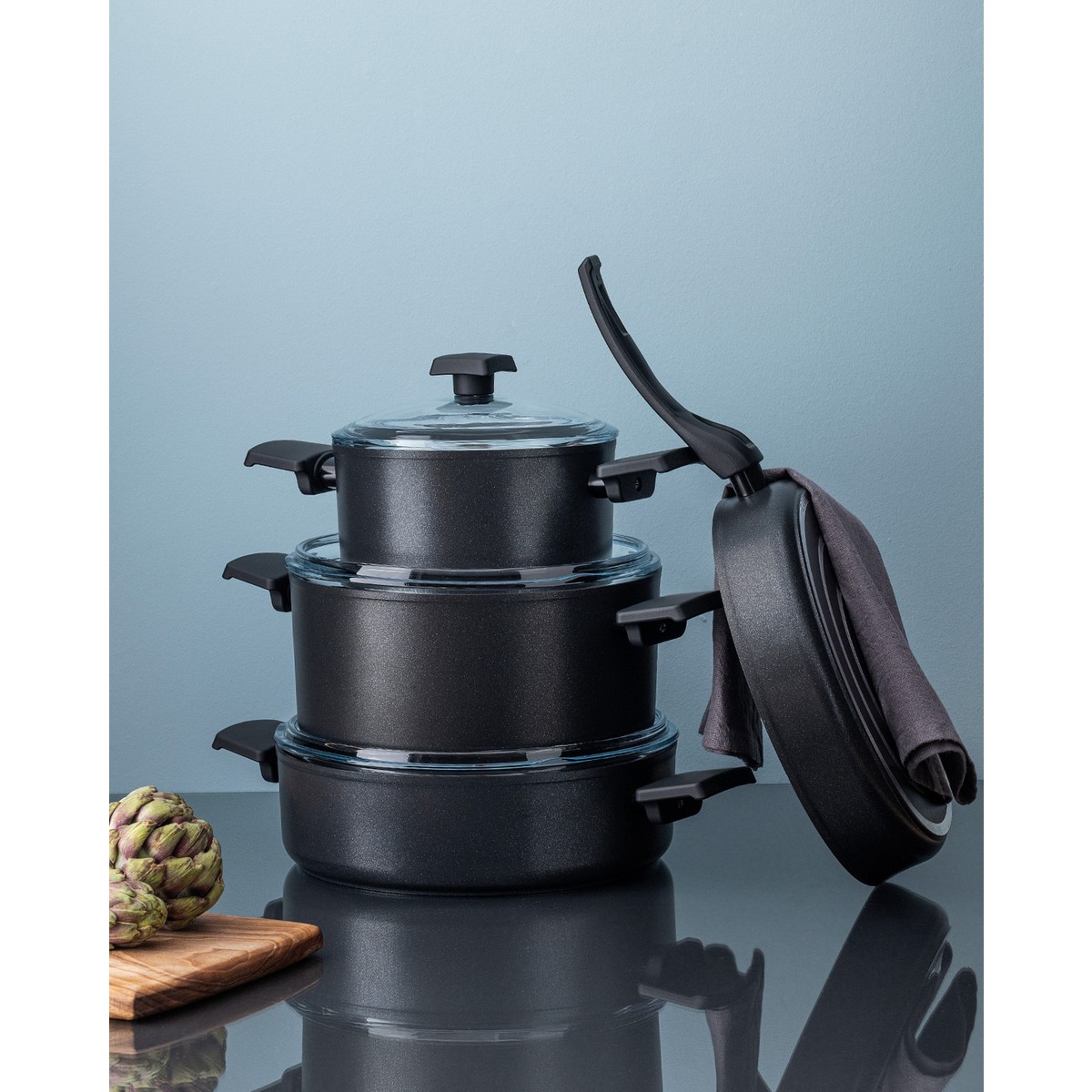 110000699088037-2.jpg Madame Coco Titanium Profesional Tencere Seti - Görsel 1