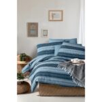 My Story Lastikli Çarşaflı Çift Kişilik Nevresim Takımı Çizgili Yeşil