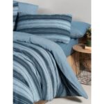 My Story Lastikli Çarşaflı Çift Kişilik Nevresim Takımı Çizgili Yeşil - Görsel 2