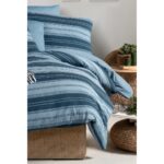 My Story Lastikli Çarşaflı Çift Kişilik Nevresim Takımı Çizgili Yeşil - Görsel 3