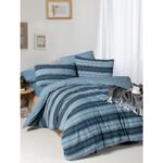 My Story Lastikli Çarşaflı Çift Kişilik Nevresim Takımı Çizgili Yeşil - Görsel 4